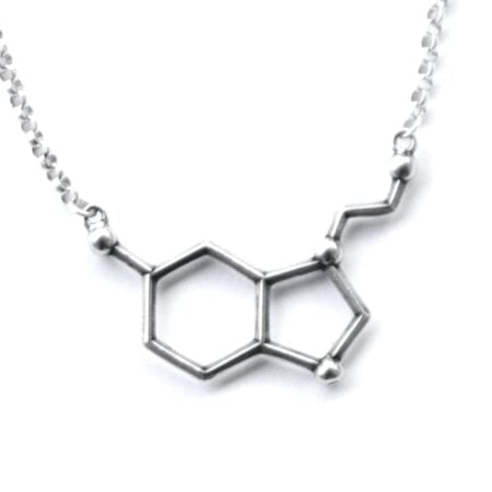 Anatomology Pewter Serotonin Molecule Cast Necklace, Serotonin Necklace Sterling Silver Ch - Image 2